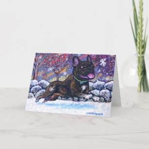 Cartes Pour Fêtes Annuelles Chien à neige français
