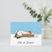 Cartes Pour Fêtes Annuelles Chien à neiges Shetland - Chien à neiges Shelter H (Debout devant)