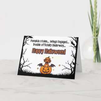 Cartes Pour Fêtes Annuelles Chien à problèmes de citrouille – Joyeux Halloween