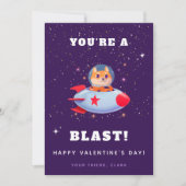 Cartes Pour Fêtes Annuelles Chien amusant dans un vaisseau spatial Rocket Enfa (Devant)