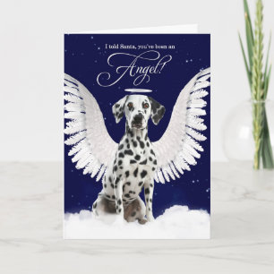Cartes Pour Fêtes Annuelles Chien angel dalmate avec ailes Noël