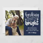 CARTES POUR FÊTES ANNUELLES CHIEN BARRE ESPRIT BRIGHT PAWS MARINE NOËL (Devant)
