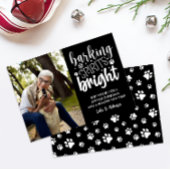 CARTES POUR FÊTES ANNUELLES CHIEN BARRE ESPRIT BRIGHT PAWS NOIR NOËL