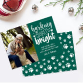 CARTES POUR FÊTES ANNUELLES CHIEN BARRE ESPRIT BRIGHT PAWS VERT NOËL