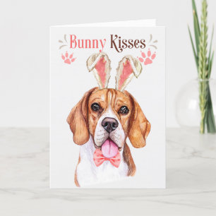 Cartes Pour Fêtes Annuelles Chien beagle à Bunny Ears pour Pâques