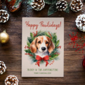 Cartes Pour Fêtes Annuelles Chien beagle Noël Joyeux Pawlidays Howlidays