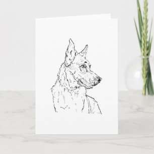 Cartes Pour Fêtes Annuelles Chien berger allemand art