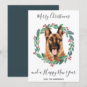 Cartes Pour Fêtes Annuelles Chien berger allemand élégant Joyeux Noël
