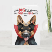 Cartes Pour Fêtes Annuelles Chien berger allemand nombre drôle DOGcula Hallowe (Devant)