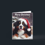 Cartes Pour Fêtes Annuelles Chien bernois perso Santa Hat Joyeux Noël<br><div class="desc">Envoyez des salutations de vacances chaleureuses et personnalisées avec notre 'Chien bernois personnalisé avec Santa Hat Joyeux Noël Carte.' Doté d'un adorable chien bernois portant un chapeau de Père Noël, cette carte est personnalisable avec votre propre message et nom. C'est la façon idéale de répandre l'acclamation de vacances en famille...</div>