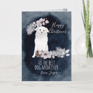 Cartes Pour Fêtes Annuelles Chien blanc bouffant Aidi personnalisé