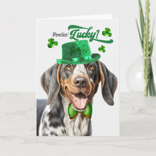 Cartes Pour Fêtes Annuelles Chien Bluetick Coonhound Chanceux St Patrick's Day