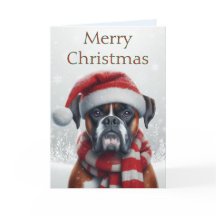 Chien Boxer Chapeau de Père Noël Noël