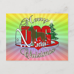 CARTES POUR FÊTES ANNUELLES CHIEN BOXER CHRISTMAS
