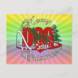 CARTES POUR FÊTES ANNUELLES CHIEN BOXER CHRISTMAS
