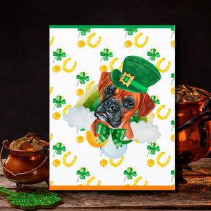 Cartes Pour Fêtes Annuelles Chien Boxer Shamrock St. Patrick Day