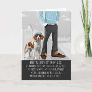 Cartes Pour Fêtes Annuelles Chien Brittany Spaniel et Papa pour la Fête des Pè
