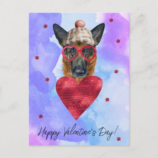 Cartes Pour Fêtes Annuelles Chien-cadeau de Saint Valentin, berger allemand vi (Devant)