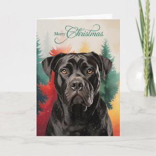 Cartes Pour Fêtes Annuelles Chien Cane Corso Aquarelle Pins Lavés