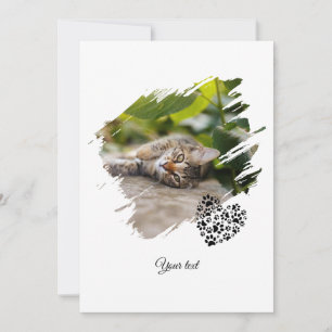 Cartes Pour Fêtes Annuelles Chien Chat Animal Compagnie Patte Photo Personnali