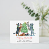 Cartes Pour Fêtes Annuelles Chien Chat Clinique vétérinaire Noël (Debout devant)