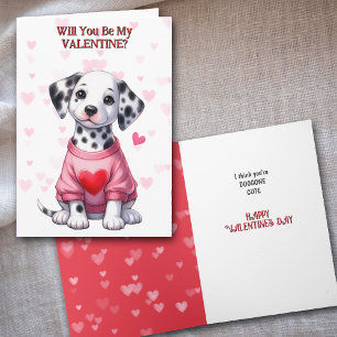 Cartes Pour Fêtes Annuelles Chien chiot dalmate en sueur Valentine