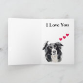 Cartes Pour Fêtes Annuelles Chien Colley noir et blanc (Intérieur)