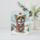 Cartes Pour Fêtes Annuelles Chien cool dans l'hiver de la préppie Attire et hi (Debout devant)