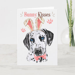 Cartes Pour Fêtes Annuelles Chien dalmate à Bunny Oreilles pour Pâques
