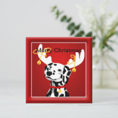 Cartes Pour Fêtes Annuelles Chien dalmate voeux de Noël (Debout devant)