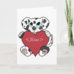 Cartes Pour Fêtes Annuelles Chien dalmatien de Saint-Valentin avec le coeur