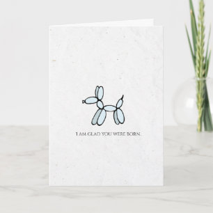 Cartes Pour Fêtes Annuelles Chien de ballon bleu Joyeux anniversaire