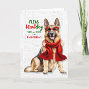 Cartes Pour Fêtes Annuelles Chien de berger allemand Drôle de puces NaviDOG