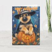 Cartes Pour Fêtes Annuelles Chien de berger allemand Halloween (Devant)
