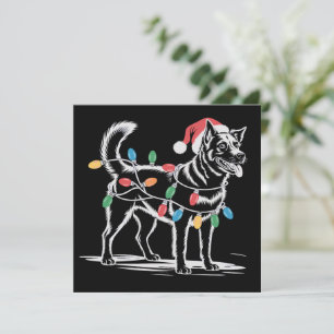Cartes Pour Fêtes Annuelles Chien de berger bleu festif Noël Chien de berger a