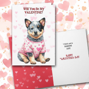 Cartes Pour Fêtes Annuelles Chien de bétail australien chiot en sueur Valentin