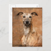 Cartes Pour Fêtes Annuelles Chien de Brindle Whippet (Devant / Derrière)
