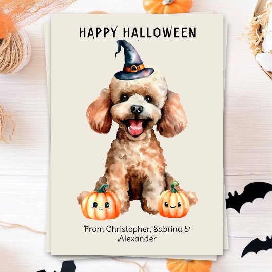 Cartes Pour Fêtes Annuelles Chien de caniche Joyeux Halloween