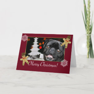 Cartes Pour Fêtes Annuelles chien de carlin de Noël