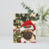 Cartes Pour Fêtes Annuelles chien de Carlin de Noël (Debout devant)