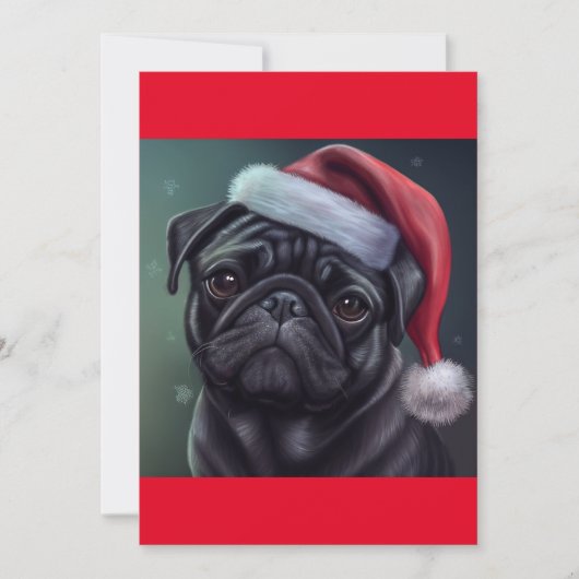 Cartes Pour Fêtes Annuelles Chien de Carlin de Noël, T-shirt cadeau Amoureux d (Devant)