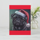 Cartes Pour Fêtes Annuelles Chien de Carlin de Noël, T-shirt cadeau Amoureux d (Debout devant)
