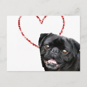 Cartes Pour Fêtes Annuelles Chien de carlin de Valentine