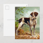 Cartes Pour Fêtes Annuelles Chien de chasse avec oiseau dans la bouche (Devant / Derrière)