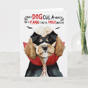 Cartes Pour Fêtes Annuelles Chien de Cockapo Drôle compte DOGcula Halloween