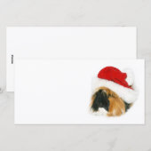 Cartes Pour Fêtes Annuelles Chien de Guinée Père Noël (Devant / Derrière)