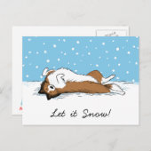 Cartes Pour Fêtes Annuelles Chien de neige Shetland Sheepdog - Vacances Shelti (Devant / Derrière)