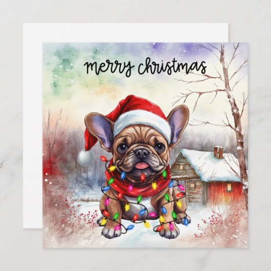Cartes Pour Fêtes Annuelles Chien de Noël (Devant / Derrière)