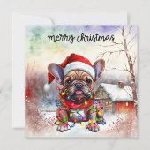 Cartes Pour Fêtes Annuelles Chien de Noël (Devant)