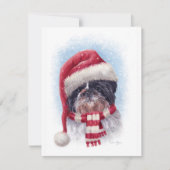 Cartes Pour Fêtes Annuelles Chien de Noël (Devant)